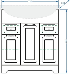 Stella Polare Тумба под раковину Кармела 75 люкс белое серебро – фотография-4